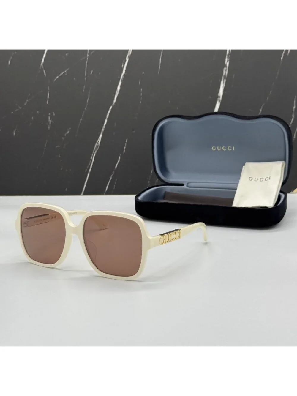 New Gucci GG1189SA 005 White Brown Women Sunglasses